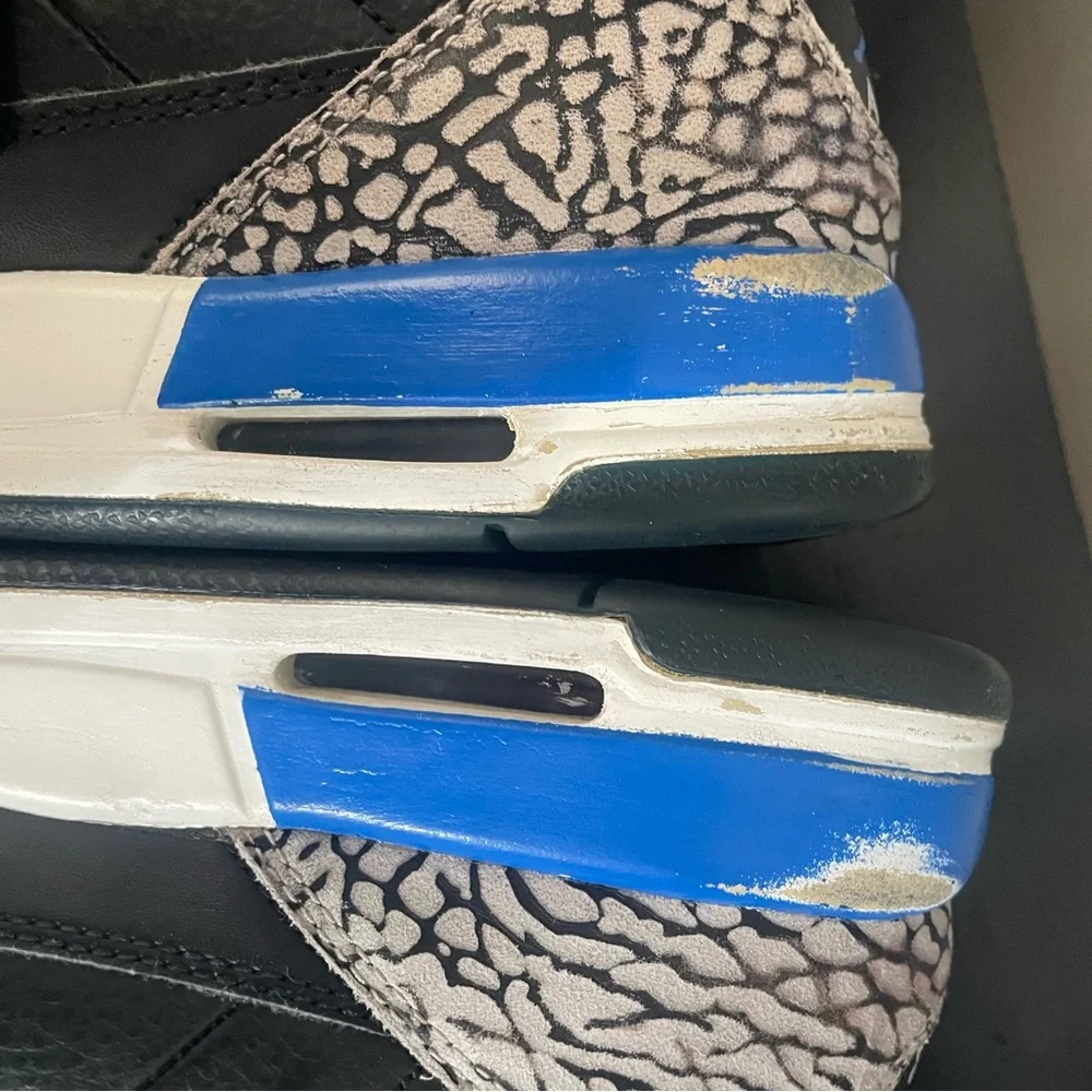 Size 7 - Air Jordan 3 Retro Sport Blue Youth - Picture 6 of 8